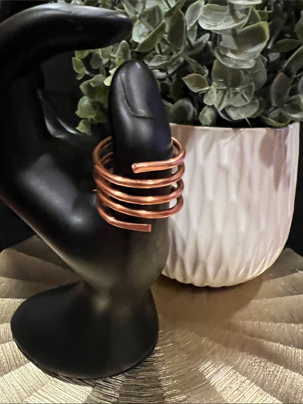 #S45 Pure Copper Spiral Wrap Ring - Women's Fashion Jewelry
